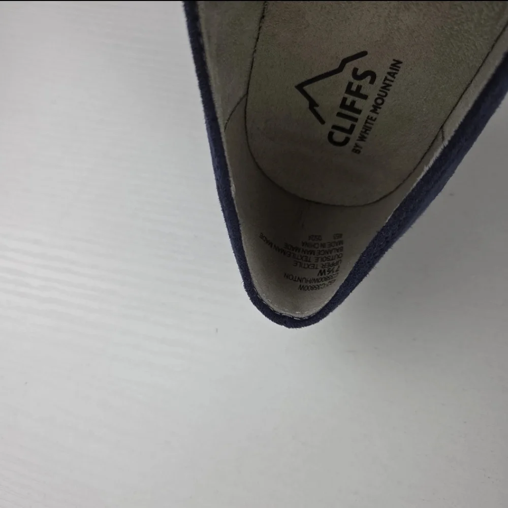 Cliffs by White Mountain‎ Hunton Block Heel Loafer Pump Navy Suedette 7.5W